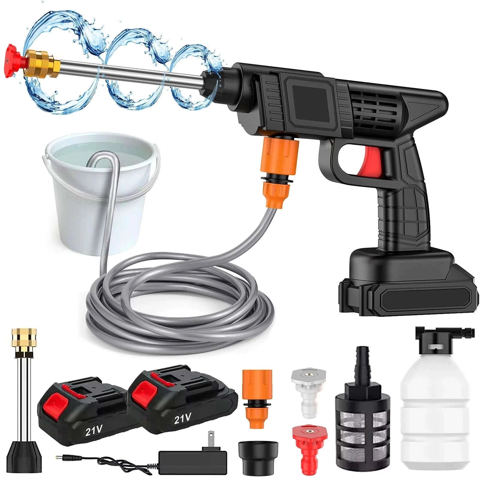 Cordless 50Bar High Pressure Washer for Makita 24V Battery-With 1 battery (Style 2) / france