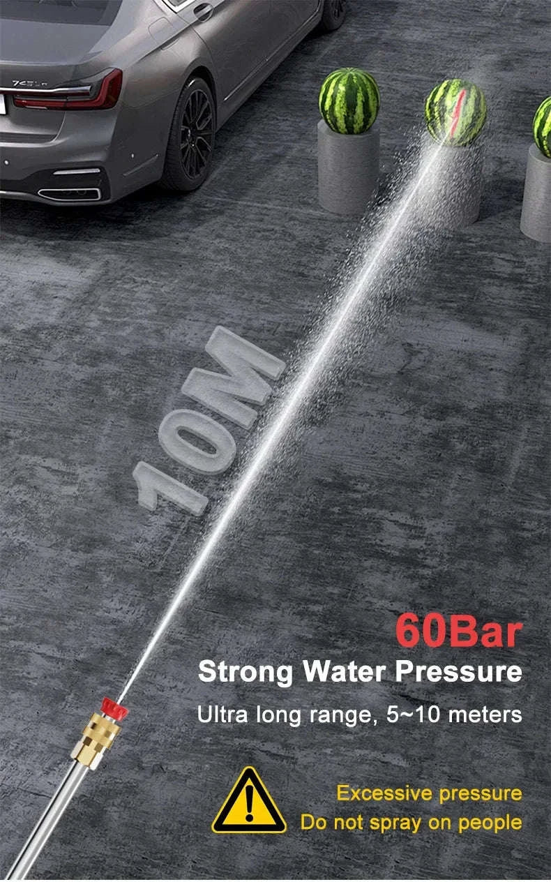 Cordless 60Bar Electric Car Wash Gun with Foam Generator-80Wh / Battery Powered / spain