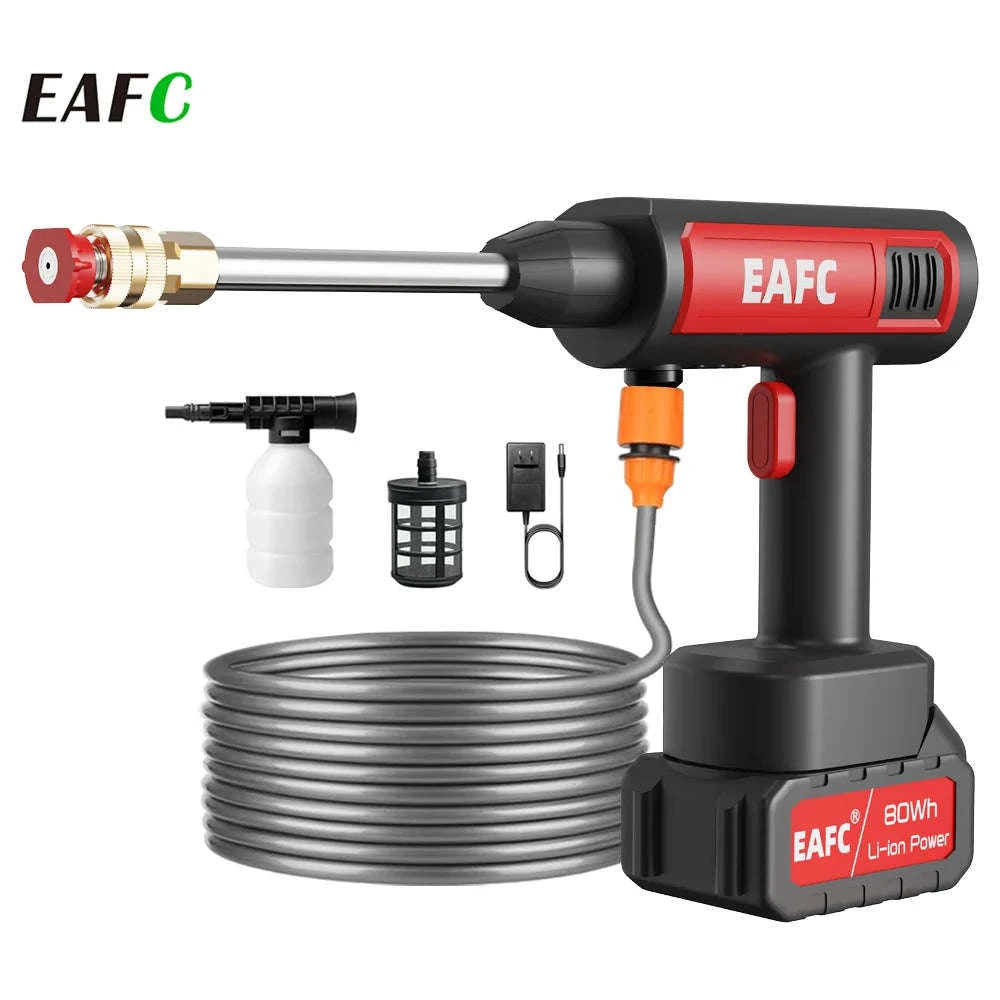 Cordless 60Bar Electric Car Wash Gun with Foam Generator-80Wh / Battery Powered / spain