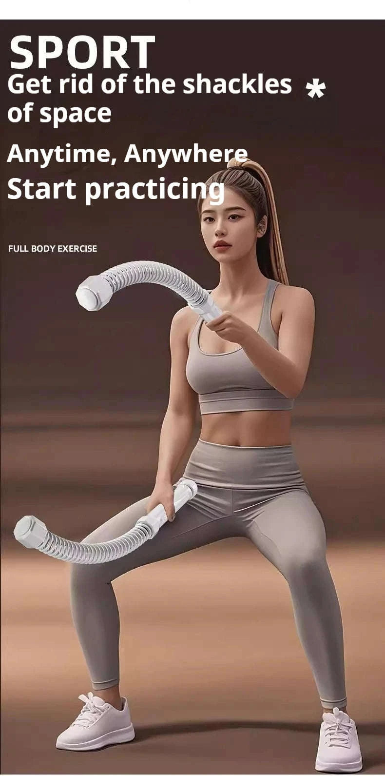 Cordless Battle Rope Training System for Full Body Home Workouts-black / China Mainland
