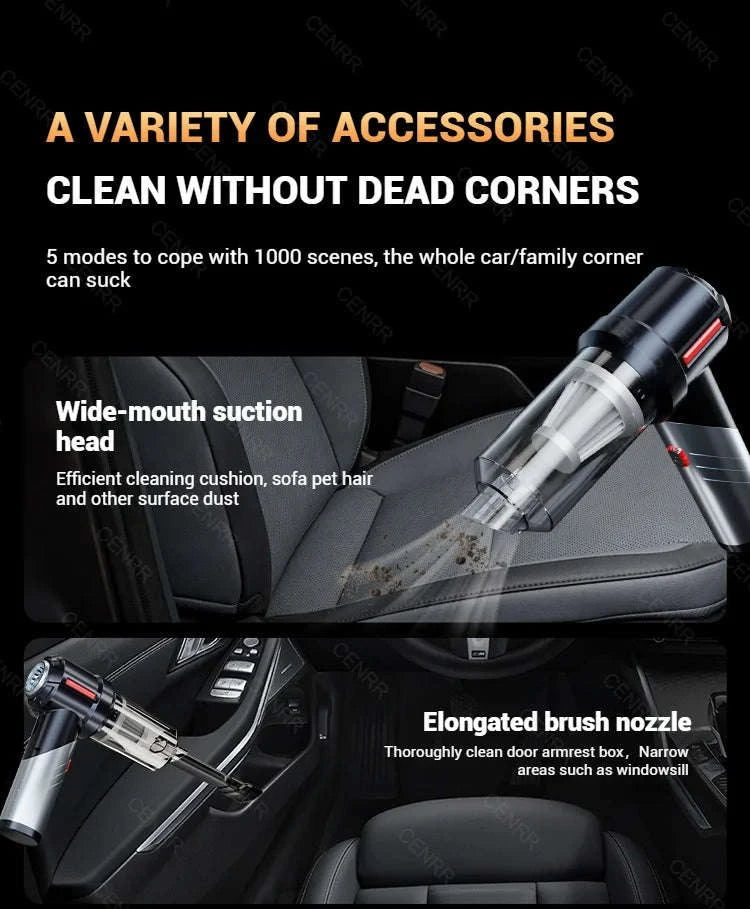Cordless Car Vacuum Cleaner with Blower, USB-C Rechargeable Handheld-MAX Black 4hepa
