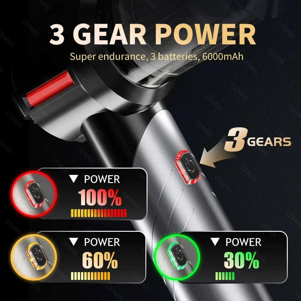 Cordless Car Vacuum Cleaner with Blower, USB-C Rechargeable Handheld-MAX Black 4hepa