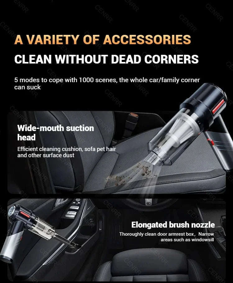 Cordless Car Vacuum Cleaner with Blower, USB-C Rechargeable Handheld-MAX Black 4hepa