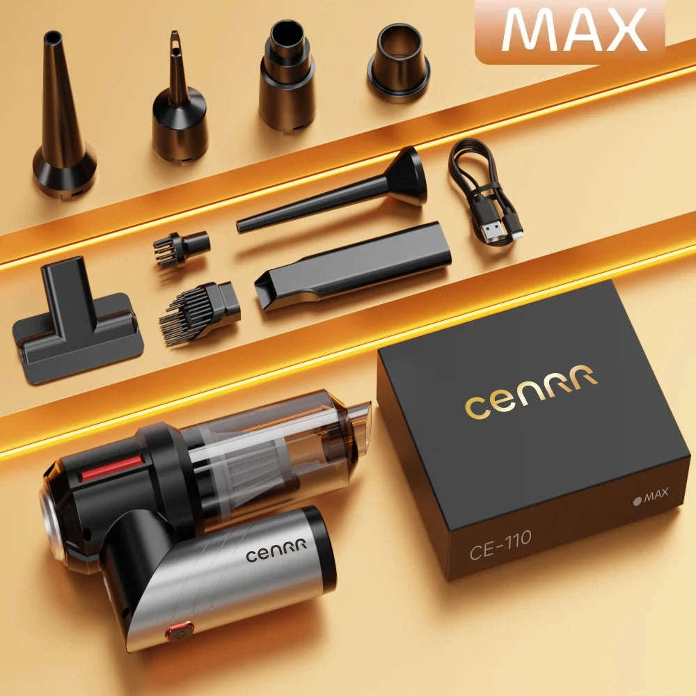 Cordless Car Vacuum Cleaner with Blower, USB-C Rechargeable Handheld-MAX Black 4hepa