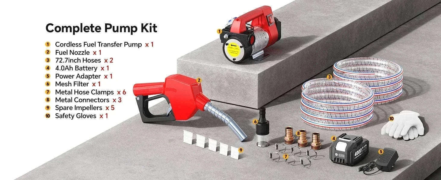 Cordless Diesel Kerosene Transfer Pump Kit, 12GPM for 18V Makita Batteries-NO battery / United States