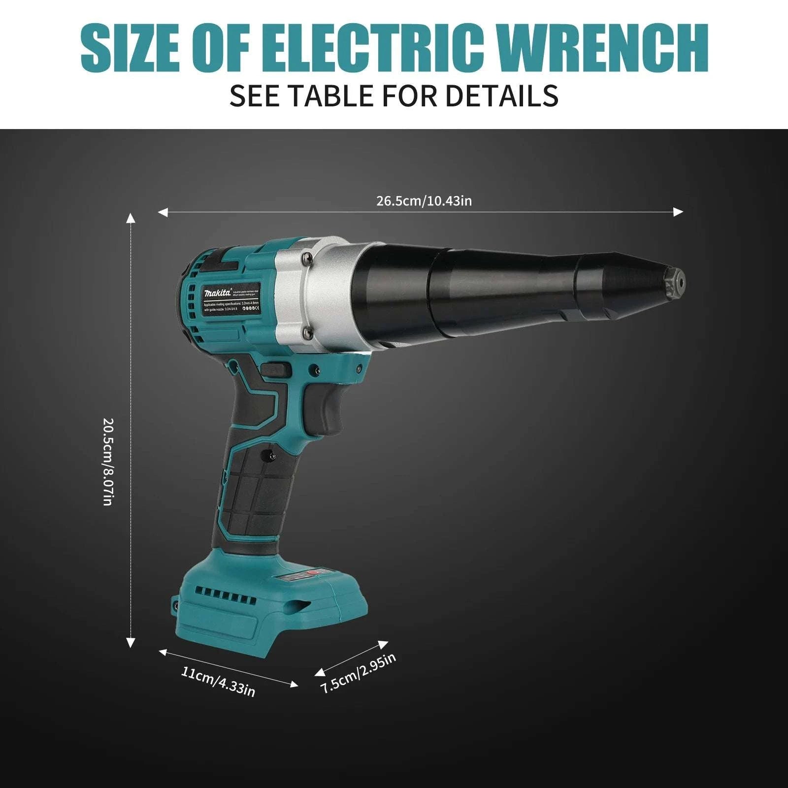 Cordless Electric Rivet Gun with Brushless Motor and LED Light-No battery