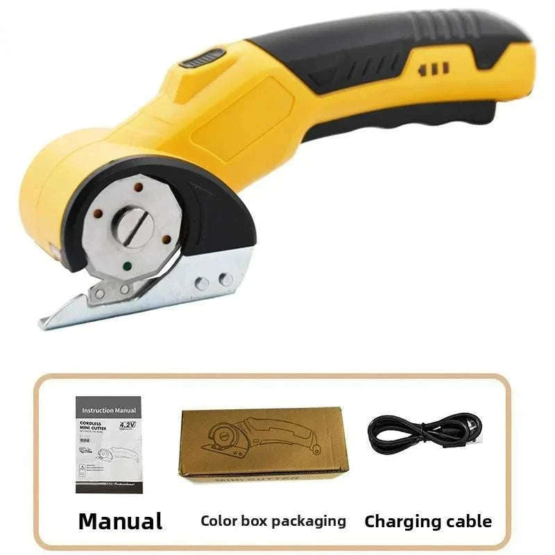 Cordless Electric Scissors for Fabric, Cardboard & DIY Cutting-Orange/Black