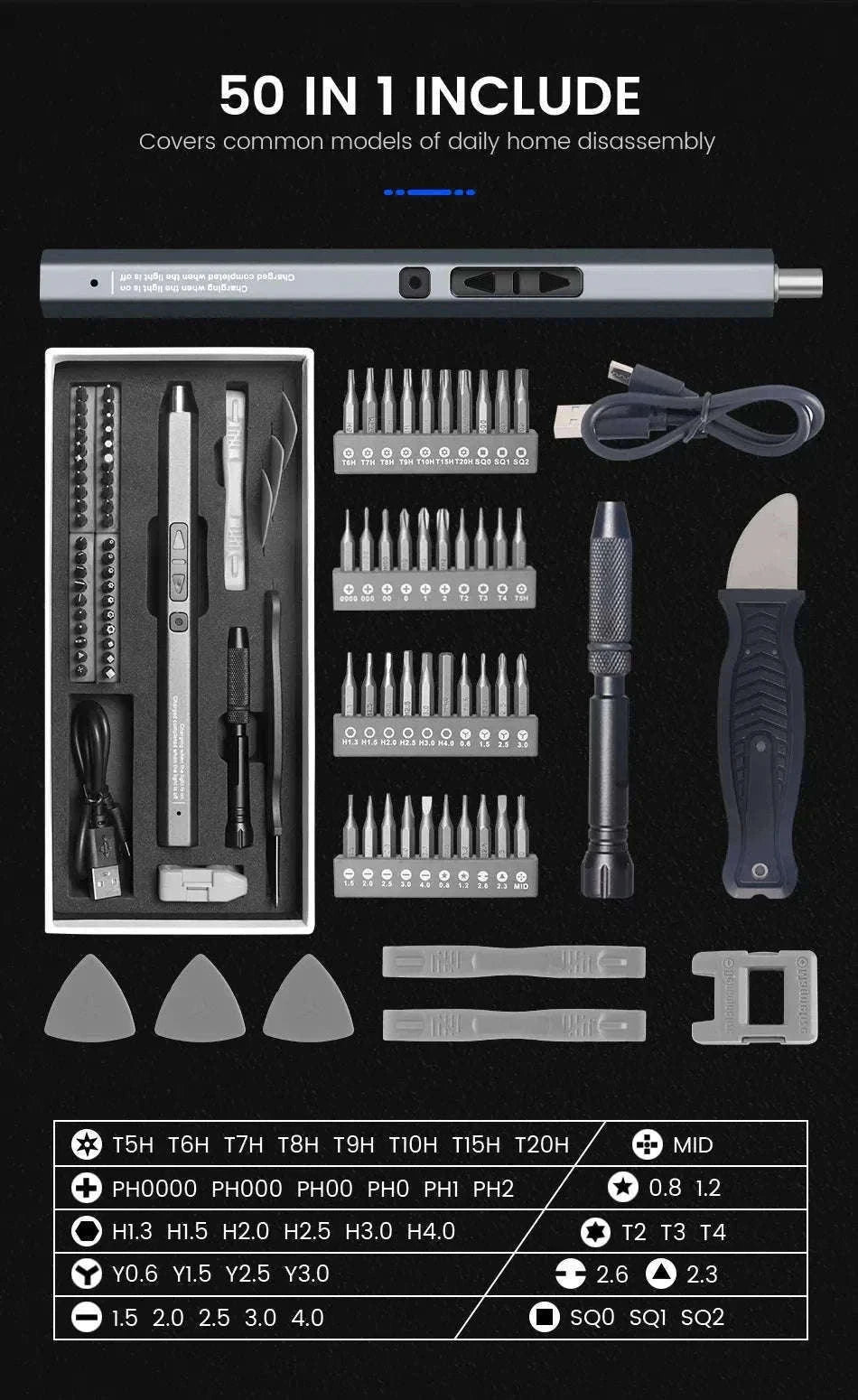 Cordless Electric Screwdriver Set for Precision Repairs-12 in 1