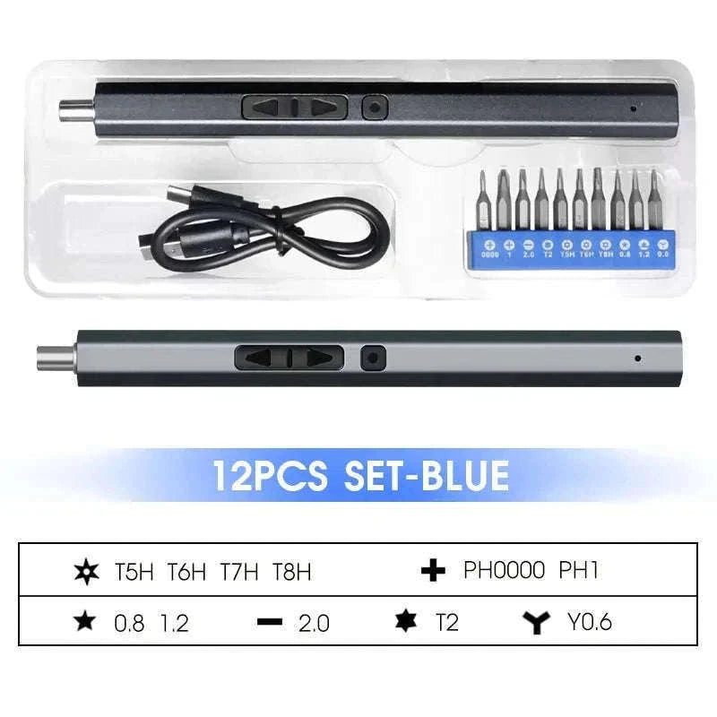 Cordless Electric Screwdriver Set for Precision Repairs-12 in 1