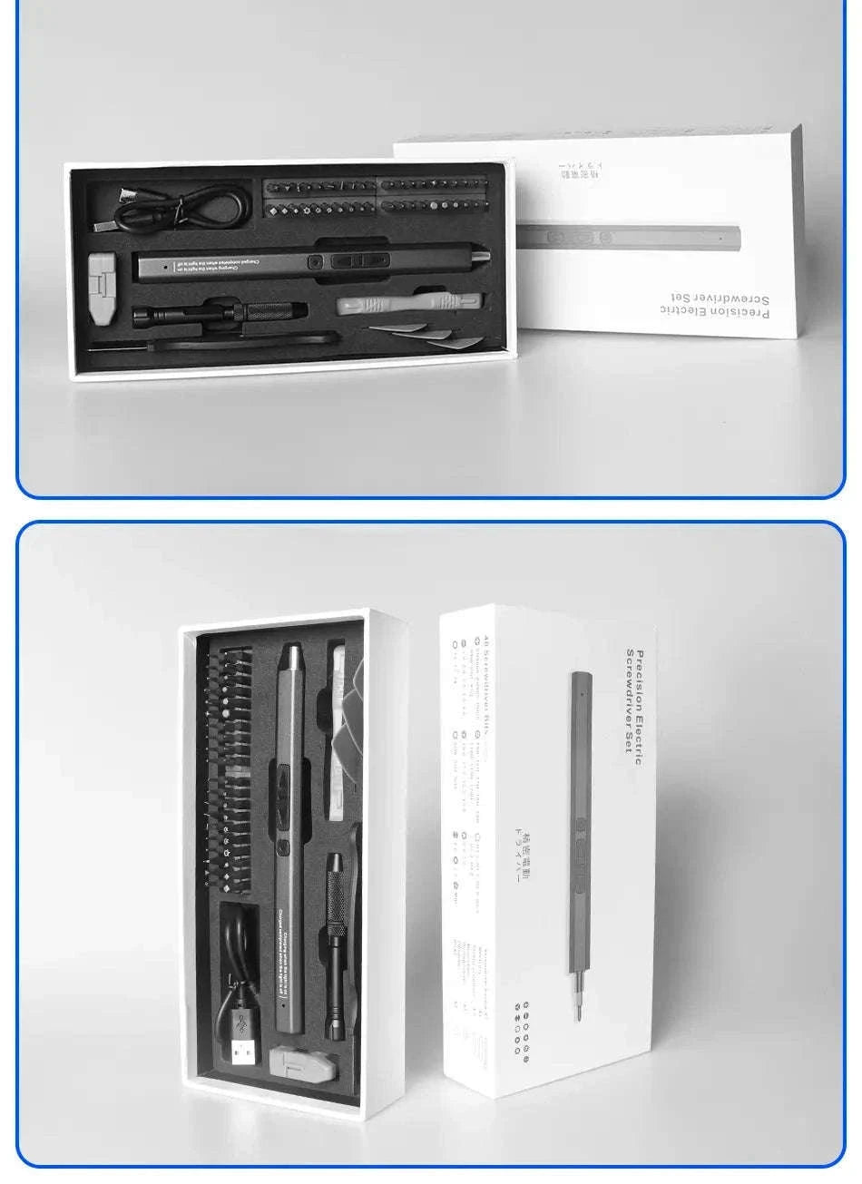 Cordless Electric Screwdriver Set for Precision Repairs-12 in 1