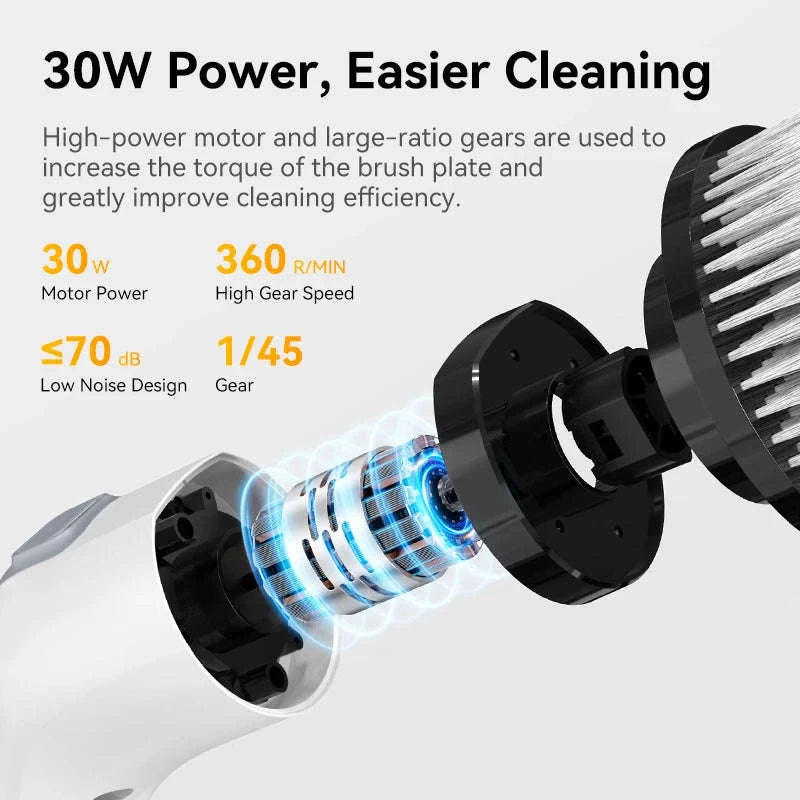 Cordless Electric Spin Scrubber 7-in-1-GRAY