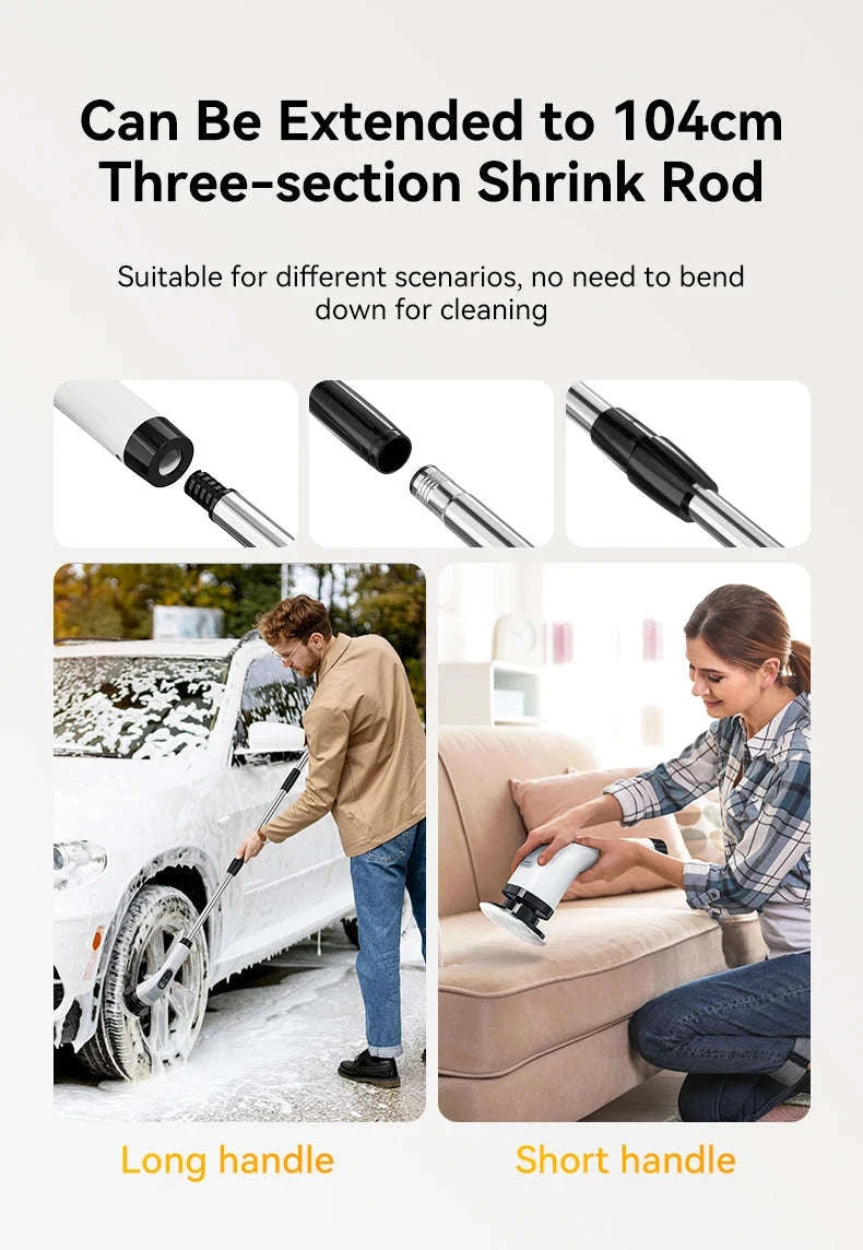 Cordless Electric Spin Scrubber 7-in-1-GRAY