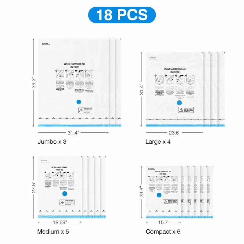 Cordless Electric Vacuum Pump for Travel Storage-only 18 bags combo