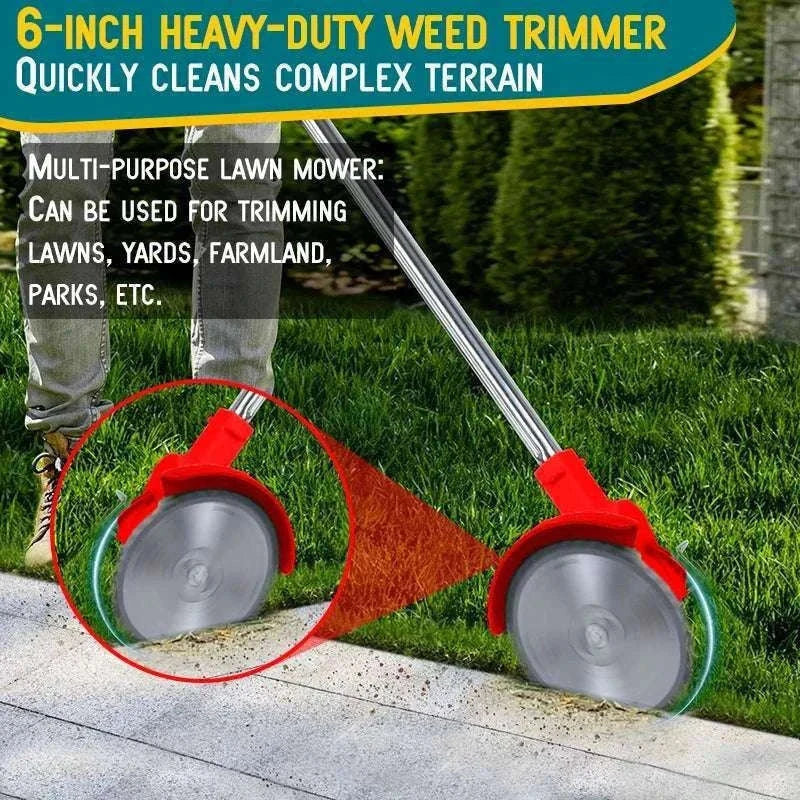 Cordless Electric Weed Trimmer with Telescopic Handle for Gardens-Green / US / two batteries|United States|Reel Mowers