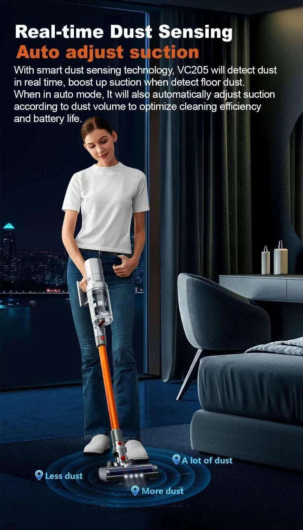 Cordless Handheld Vacuum 27000Pa with Smart Sensor & Touch Screen-CZECH REPUBLIC