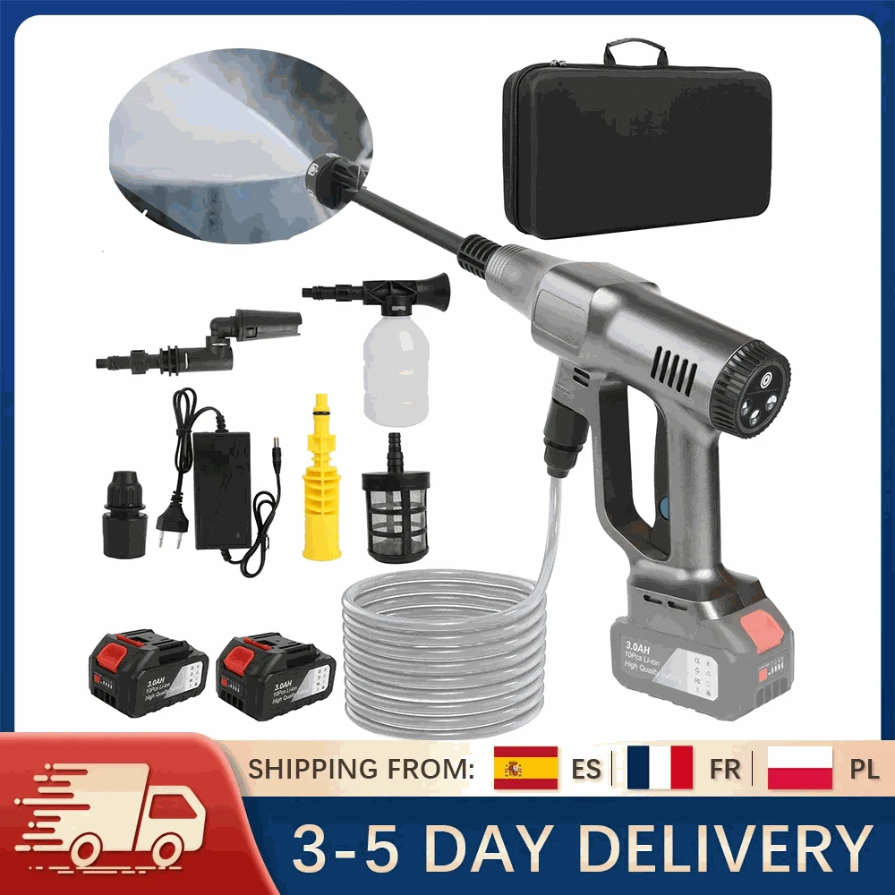 Cordless High Pressure Washer 200 Bar 6-in-1 Nozzle 18V-1 pc battery / EU / france|Electric