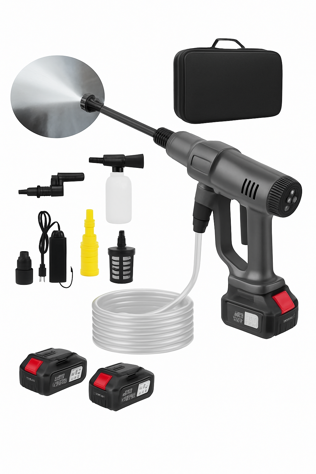 Cordless High Pressure Washer 200 Bar 6-in-1 Nozzle 18V