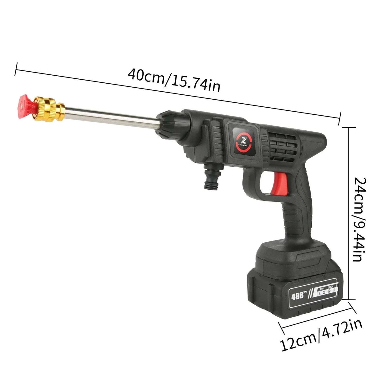 Cordless High Pressure Washer 50Bar with Battery & 6-in-1 Nozzle-20000mAh Battery*2 / EU / france|Electric