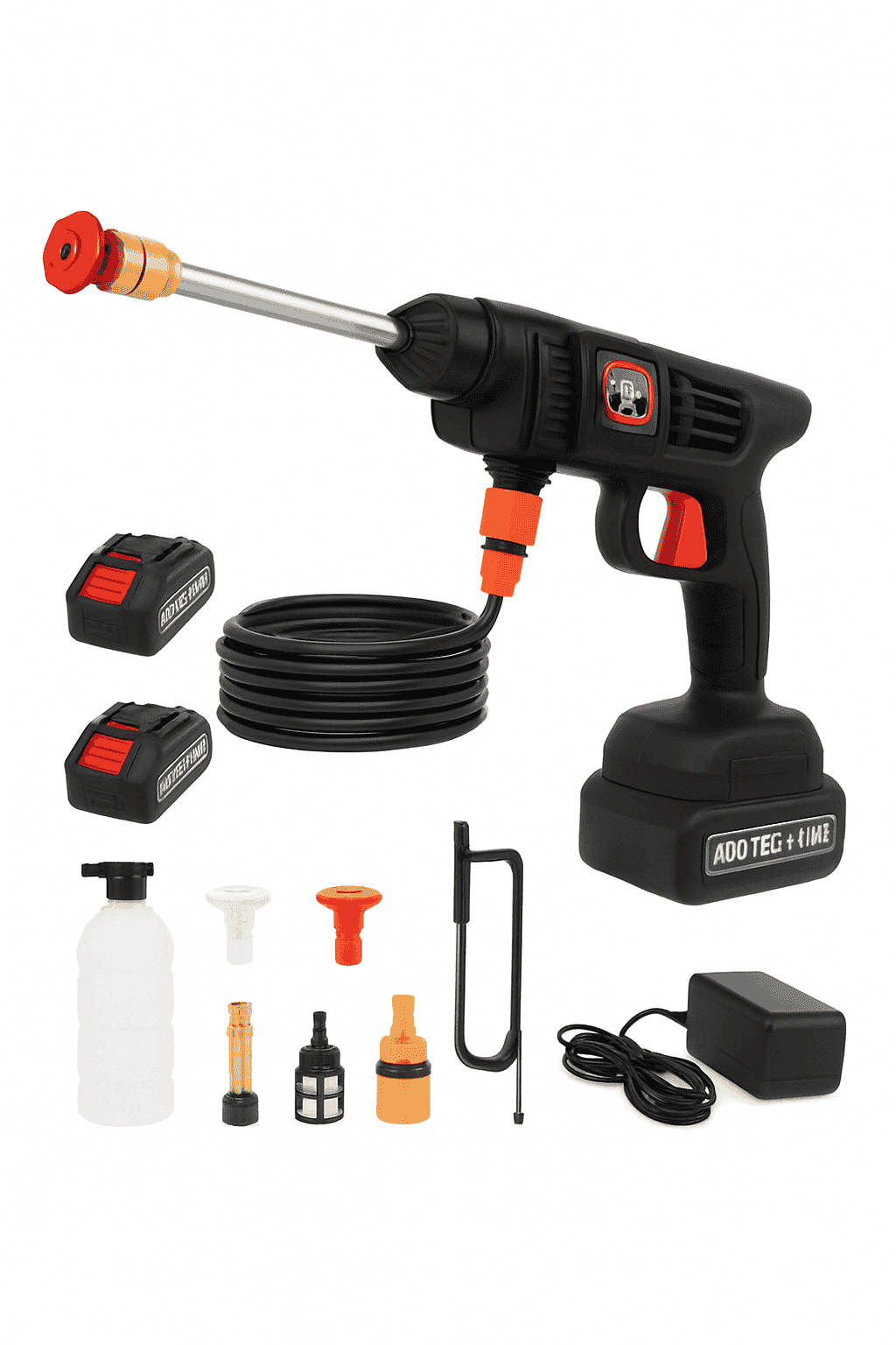 Cordless High Pressure Washer 50Bar with Battery & 6-in-1 Nozzle-20000mAh Battery*2 / EU / france|Electric