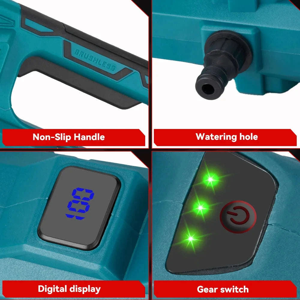 Cordless High Pressure Washer Gun 200 Bar 6-in-1 Spray for Car & Garden-Without Battery / China Mainland