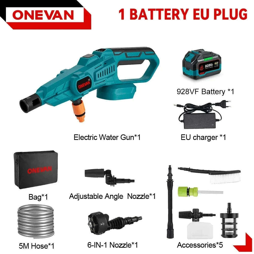 Cordless High Pressure Washer Gun 200 Bar 6-in-1 Spray for Car & Garden-Without Battery / China Mainland