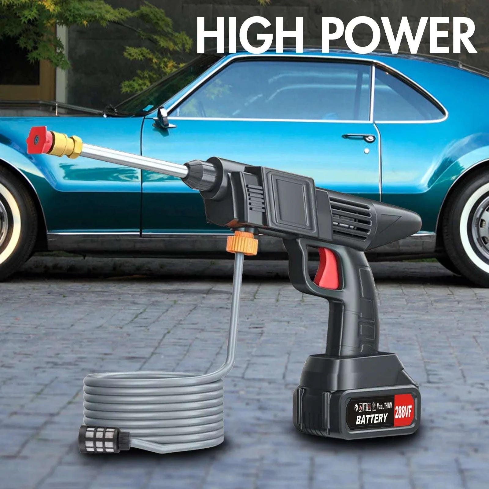 Cordless High Pressure Washer Gun 450W 26Bar with Dual Batteries-Battery Powered / United States