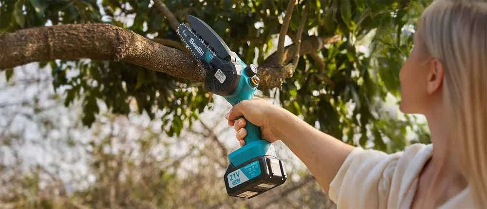 Cordless Mini Chainsaw 6 Inch Rechargeable Pruning Saw-With 2-battery 4.0Ah / EU / GERMANY