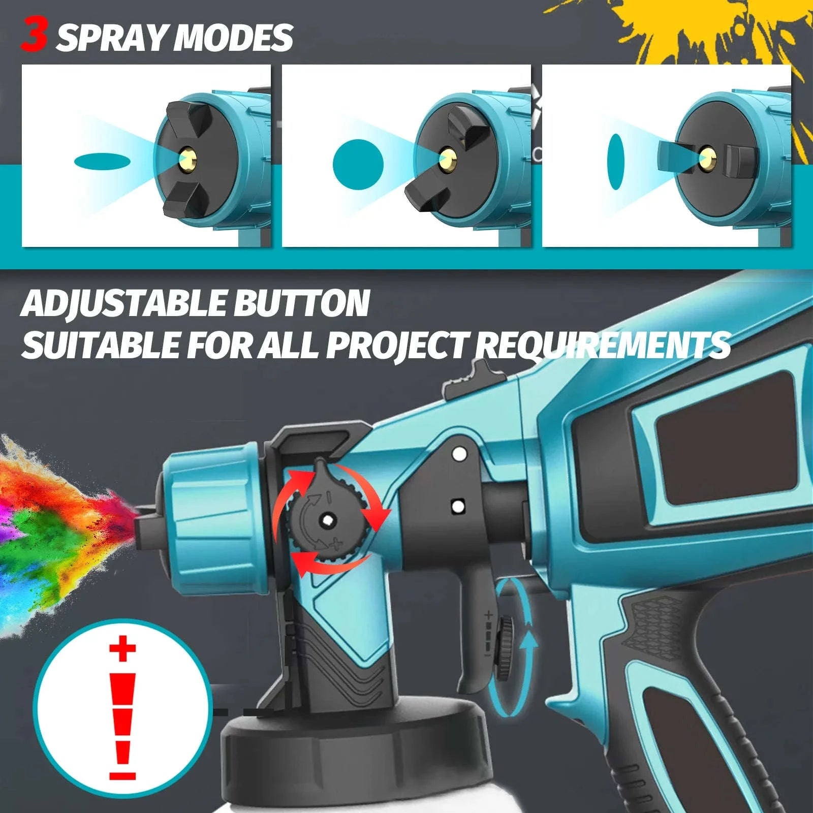 Cordless Paint Sprayer with Dual Batteries and 1000ml Cup-with 2 battery / UNITED KINGDOM