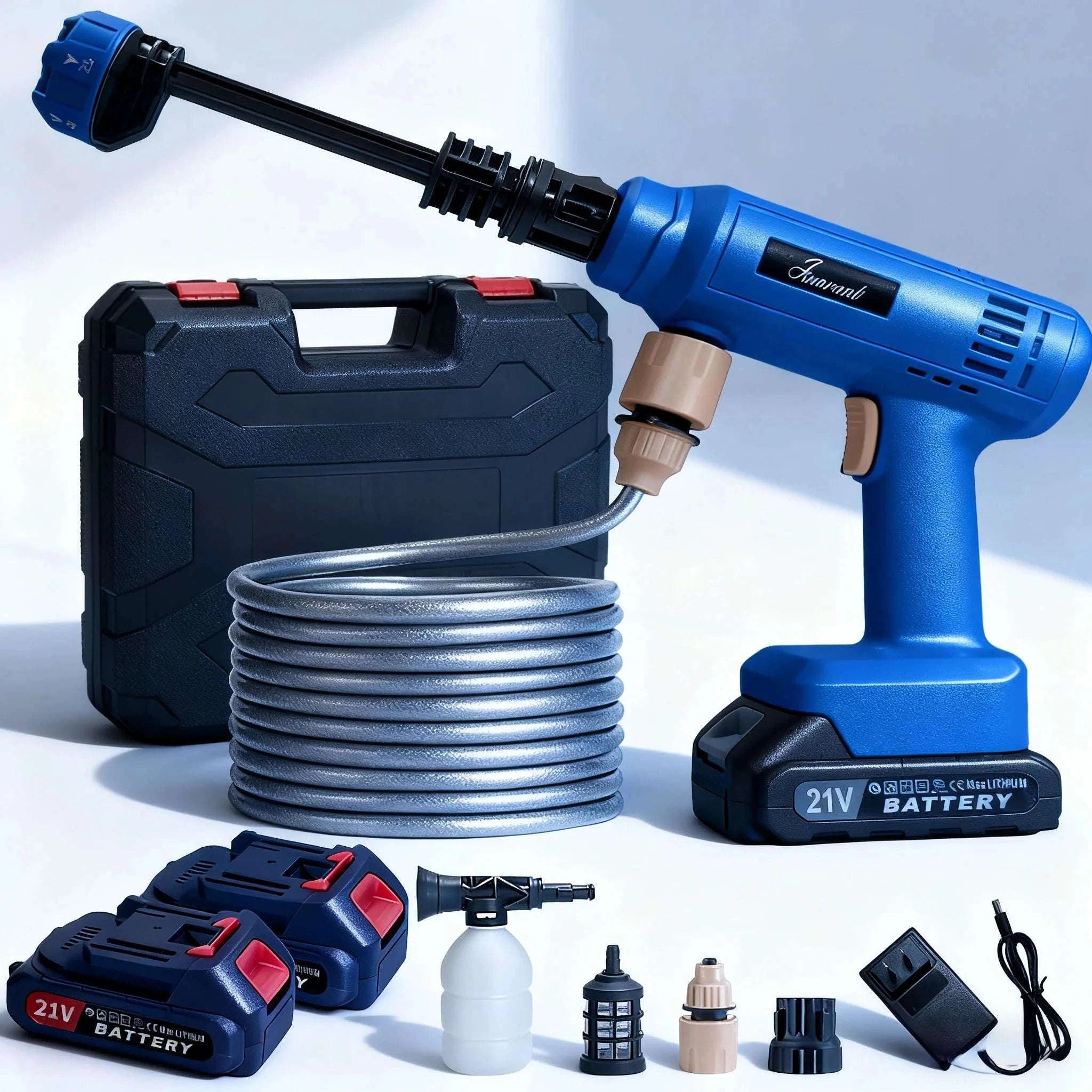 Cordless Portable Pressure Washer Gun with Battery and Hose-Red / US / two batteries|United States|Electric