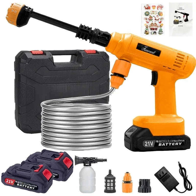 Cordless Portable Pressure Washer Gun with Battery and Hose-Red / US / two batteries|United States|Electric