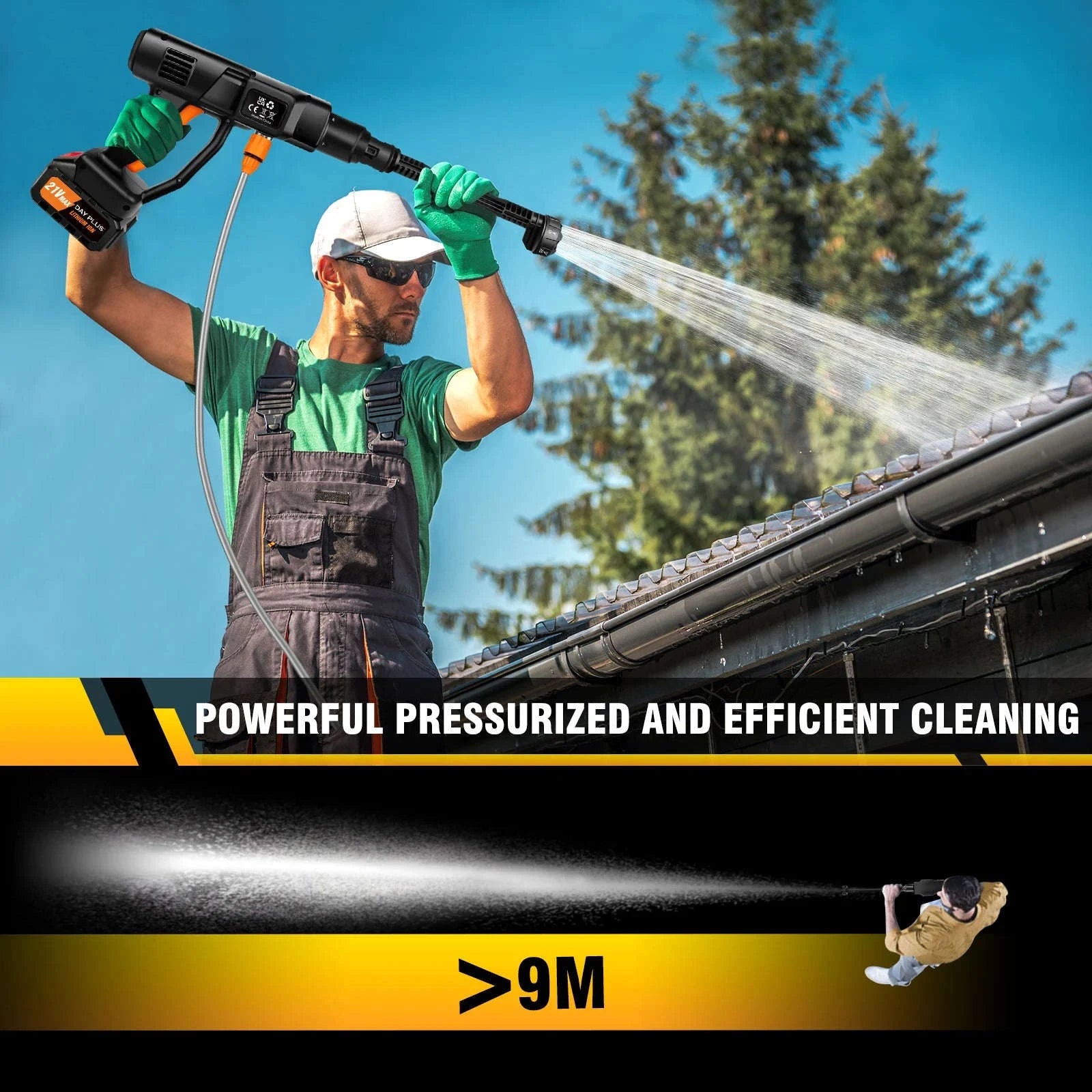 Cordless Pressure Washer with 4.0Ah Battery and 6‑in‑1 Nozzle-with 2 batteries / UNITED KINGDOM