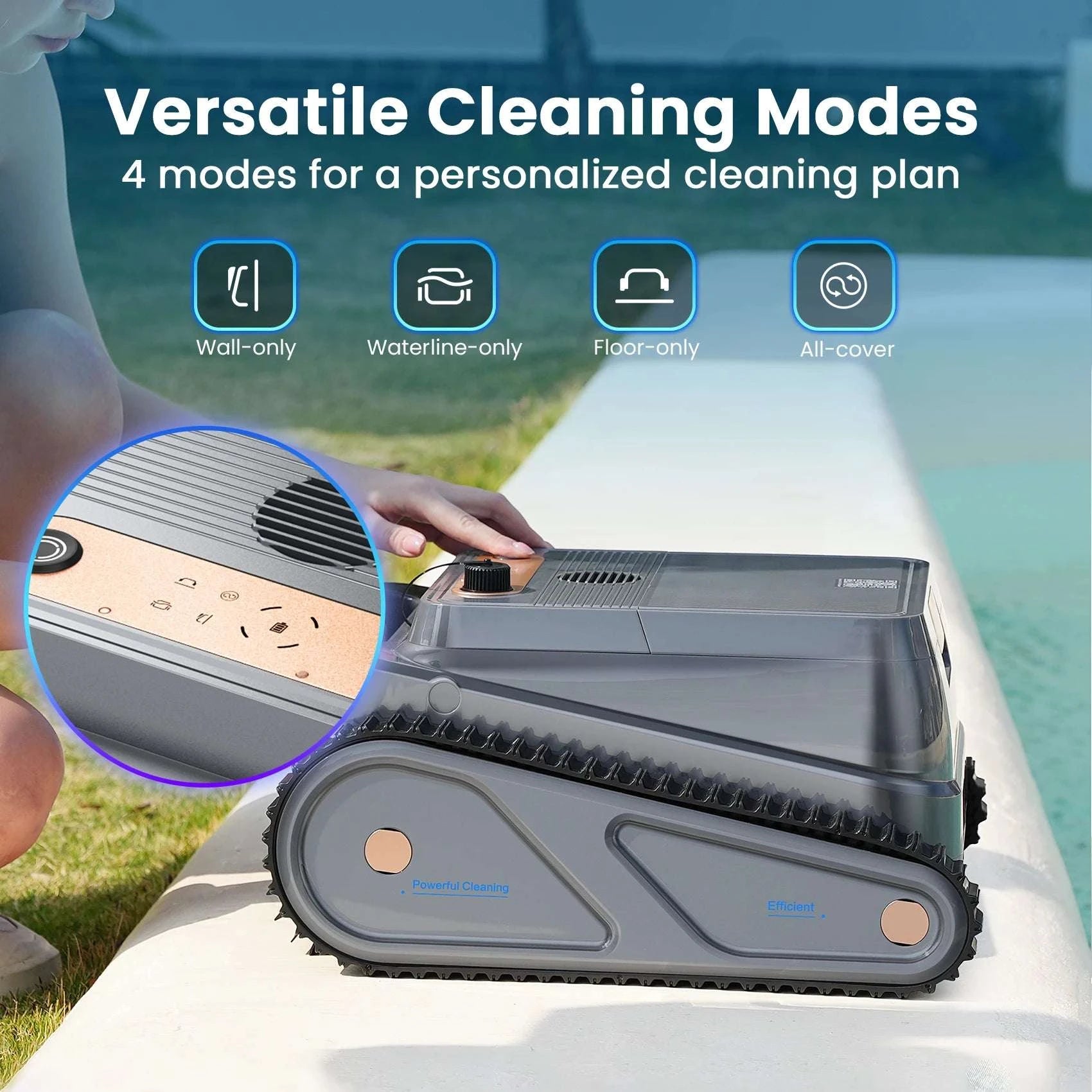 Cordless Robotic Pool Cleaner with Wall & Waterline Cleaning, 150min Runtime-black / United States