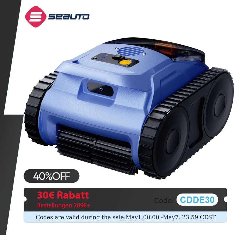 Cordless Robotic Pool Vacuum 150 Min Runtime 2000 sq.ft Coverage-Royal Blue / GERMANY