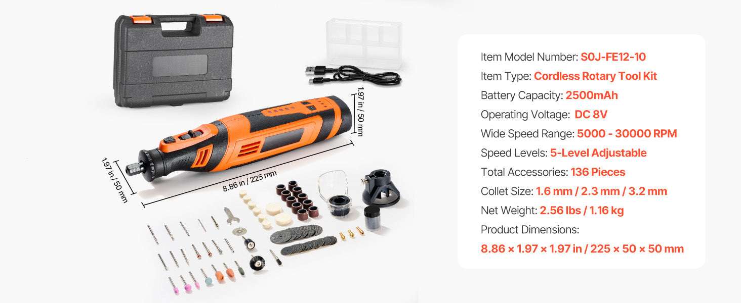 Cordless Rotary Tool Kit with 5 Speeds for DIY Engraving Sanding-DC 4V / United States