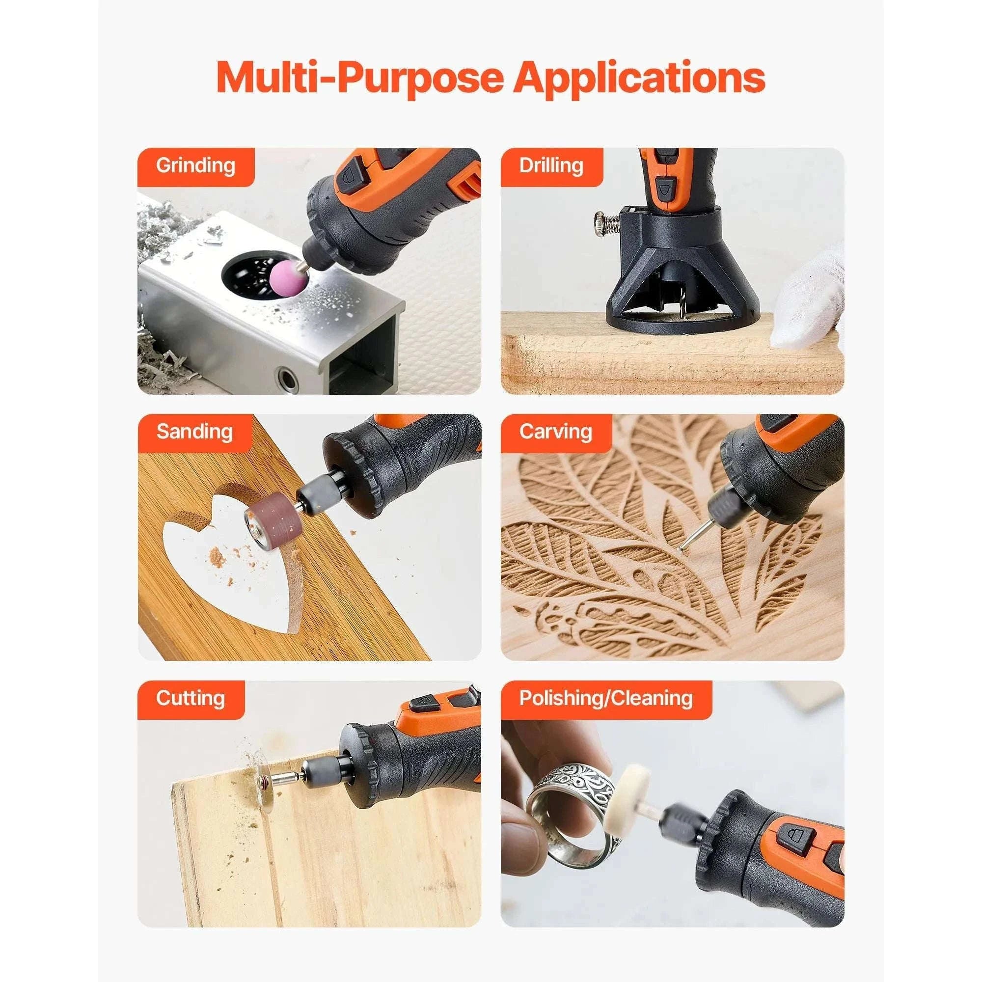 Cordless Rotary Tool Kit with 5 Speeds for DIY Engraving Sanding-DC 4V / United States