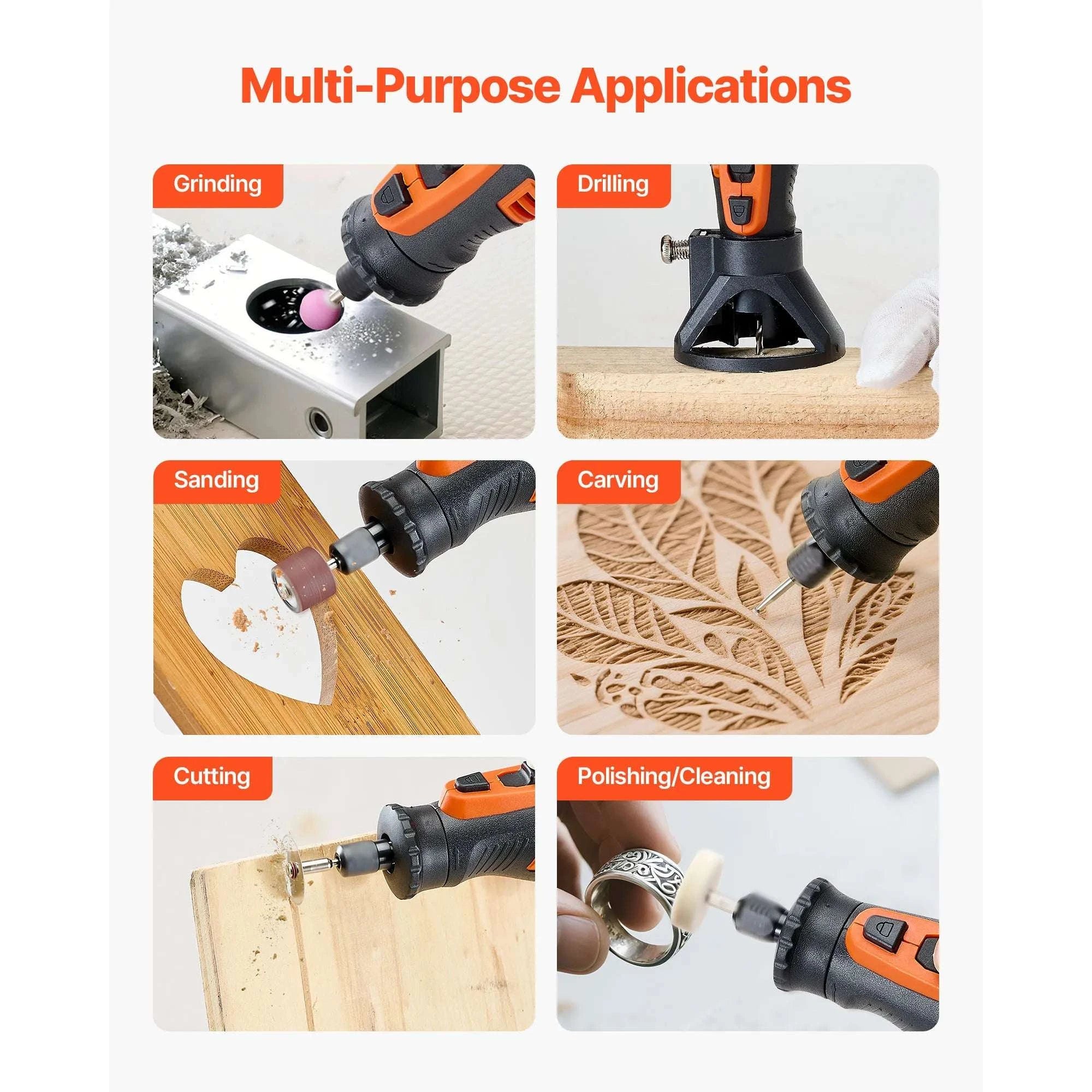 Cordless Rotary Tool Kit with 5 Speeds for DIY Engraving Sanding-DC 4V / United States