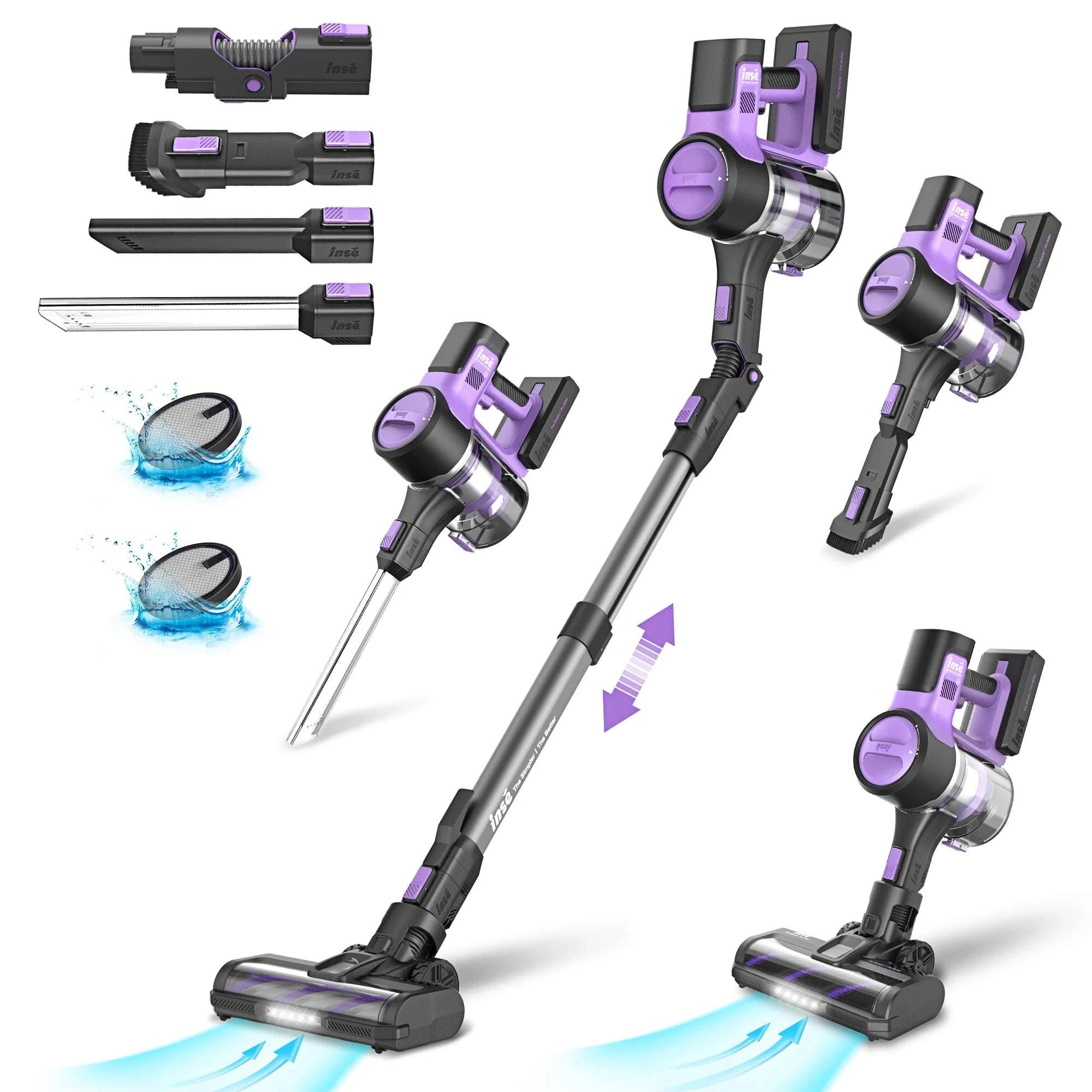 Cordless Stick Vacuum Cleaner 30Kpa 350W with 50 Min Runtime-PURPLE / US / Australia