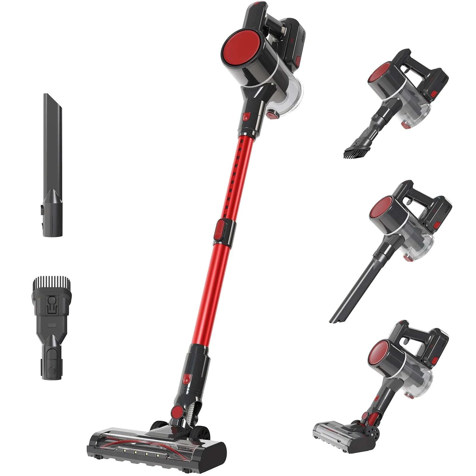 Cordless Stick Vacuum with LED Brush, Wall Mount & 3 Head Tools-Purple Yellow / United States