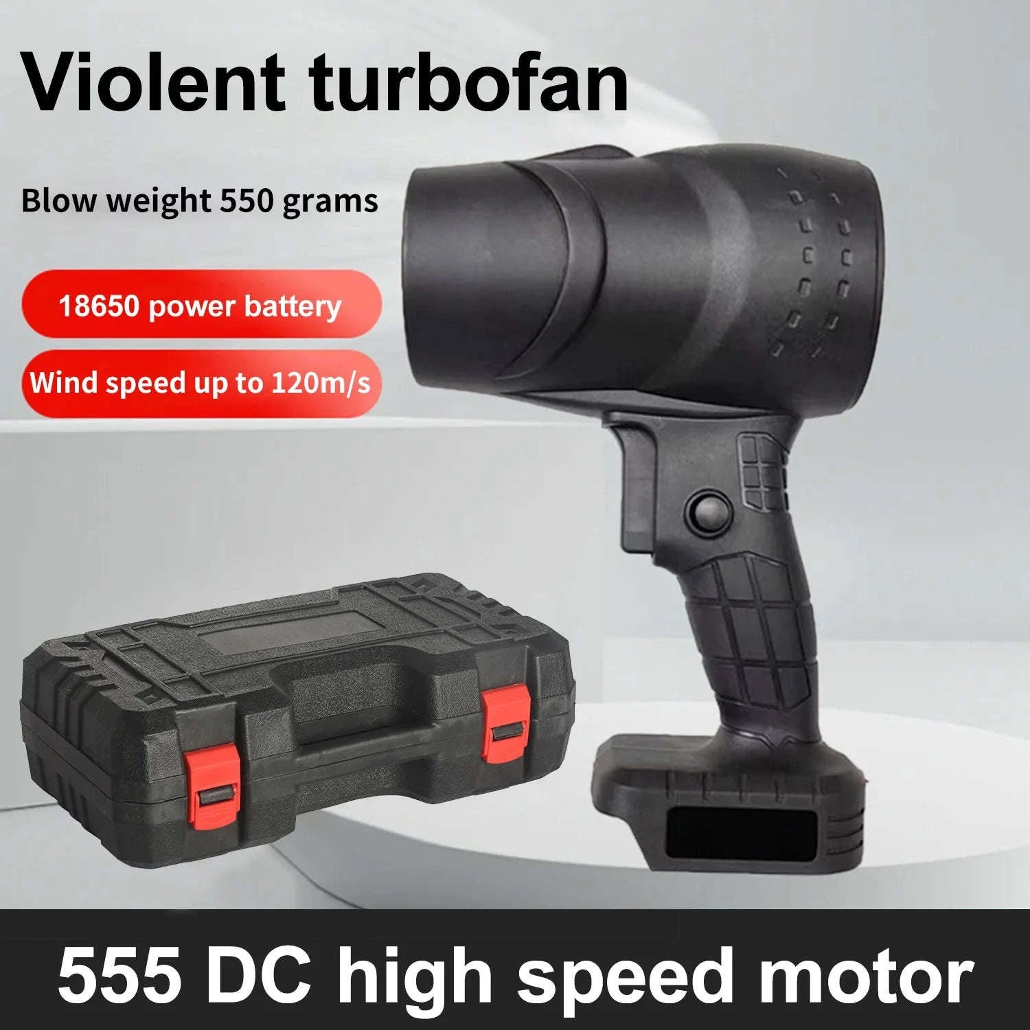 Cordless Turbo Air Blower 120km/h High-Speed Dust & Leaf Cleaner-Paperbox 1 Battery / france / EU