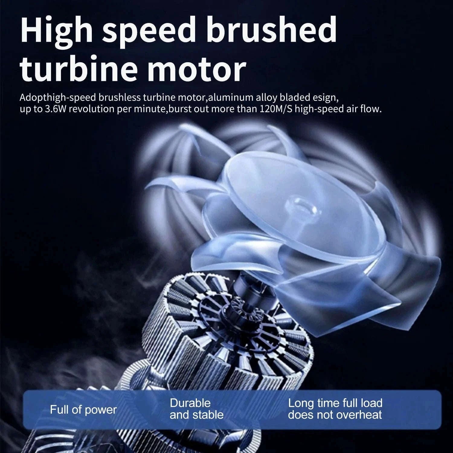 Cordless Turbo Fan Blower 120km/h 36000RPM Car Dryer & Dust Cleaner-Black 1 pc Battery / france / EU