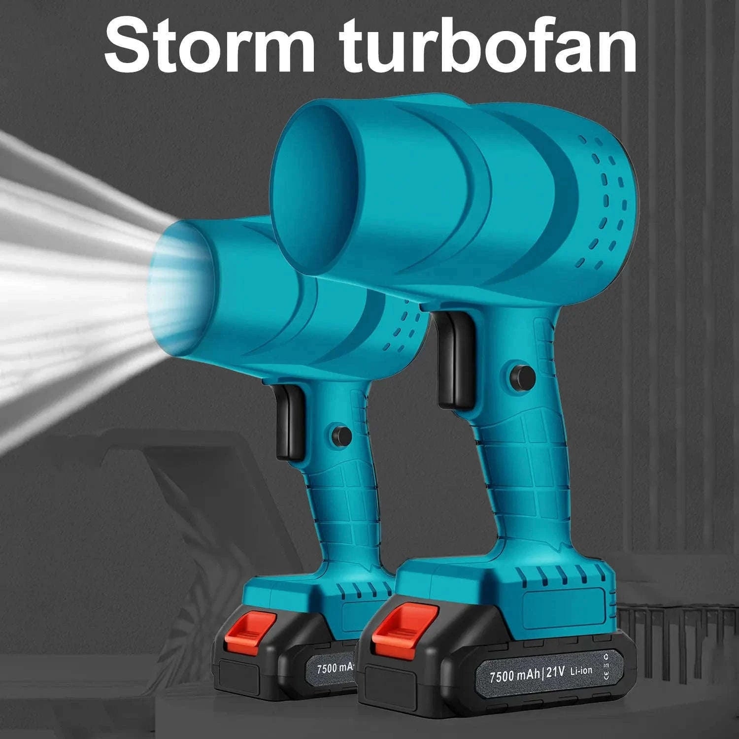 Cordless Turbo Fan Blower 120km/h 36000RPM Car Dryer & Dust Cleaner-Black 1 pc Battery / france / EU