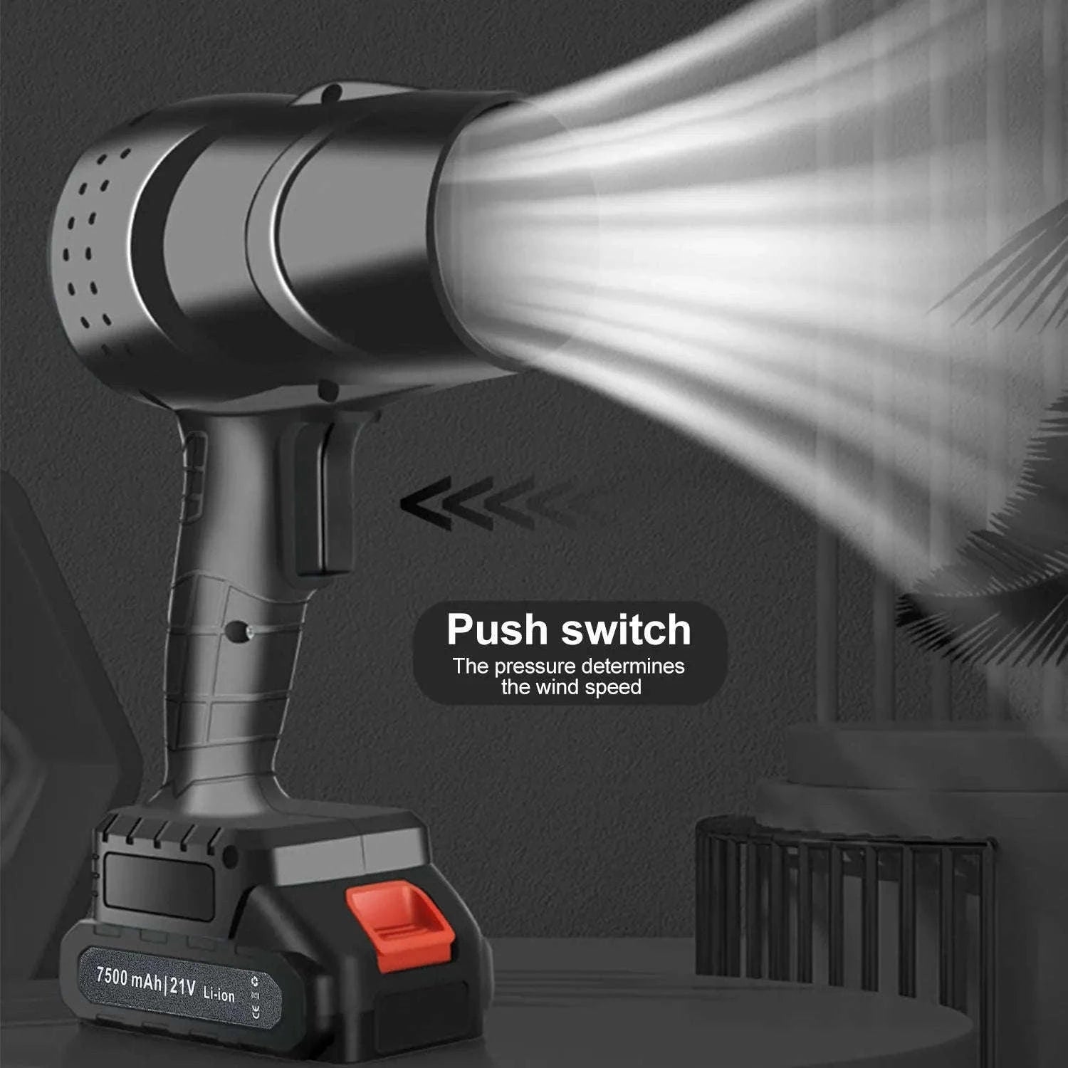 Cordless Turbo Fan Blower 120km/h 36000RPM Car Dryer & Dust Cleaner-Black 1 pc Battery / france / EU