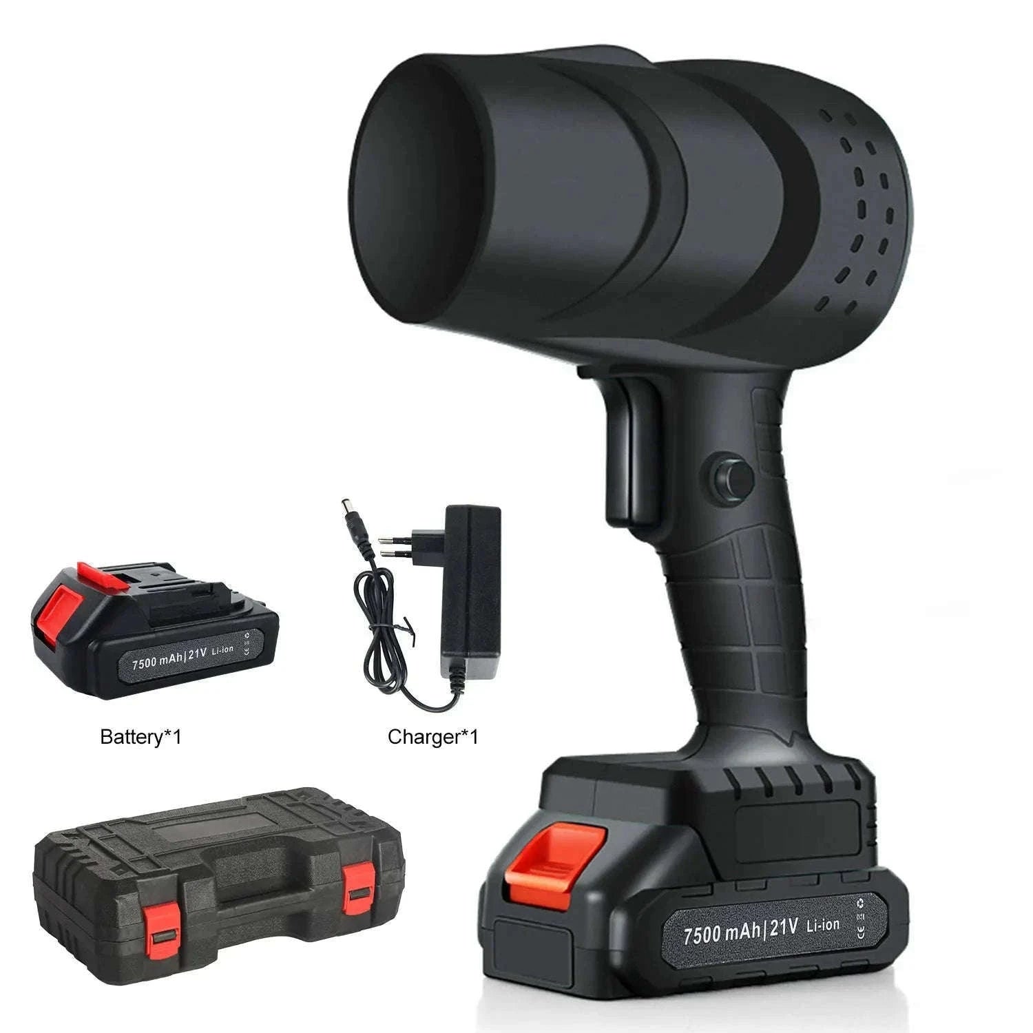 Cordless Turbo Fan Blower 120km/h 36000RPM Car Dryer & Dust Cleaner-Black 1 pc Battery / france / EU