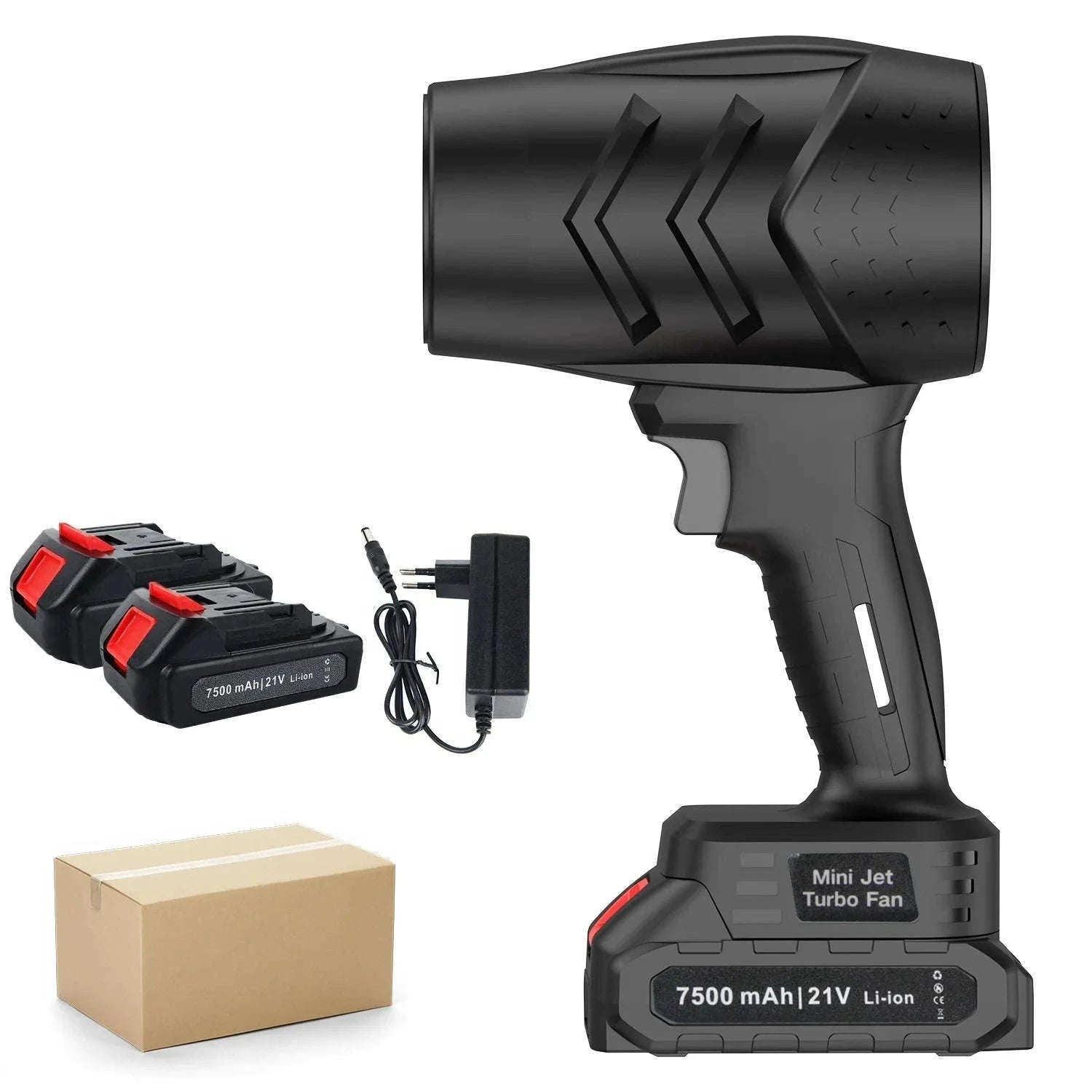 Cordless Turbo Fan Blower 120km/h 36000RPM Car Dryer & Dust Cleaner-Black 1 pc Battery / france / EU