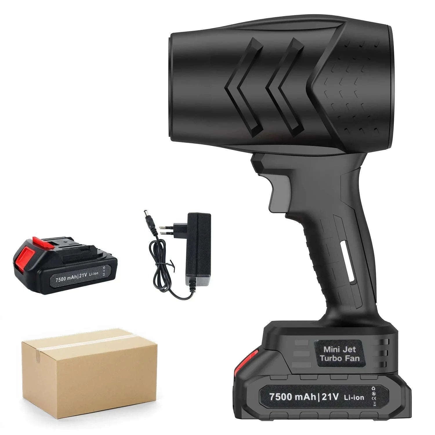 Cordless Turbo Fan Blower 120km/h 36000RPM Car Dryer & Dust Cleaner-Black 1 pc Battery / france / EU