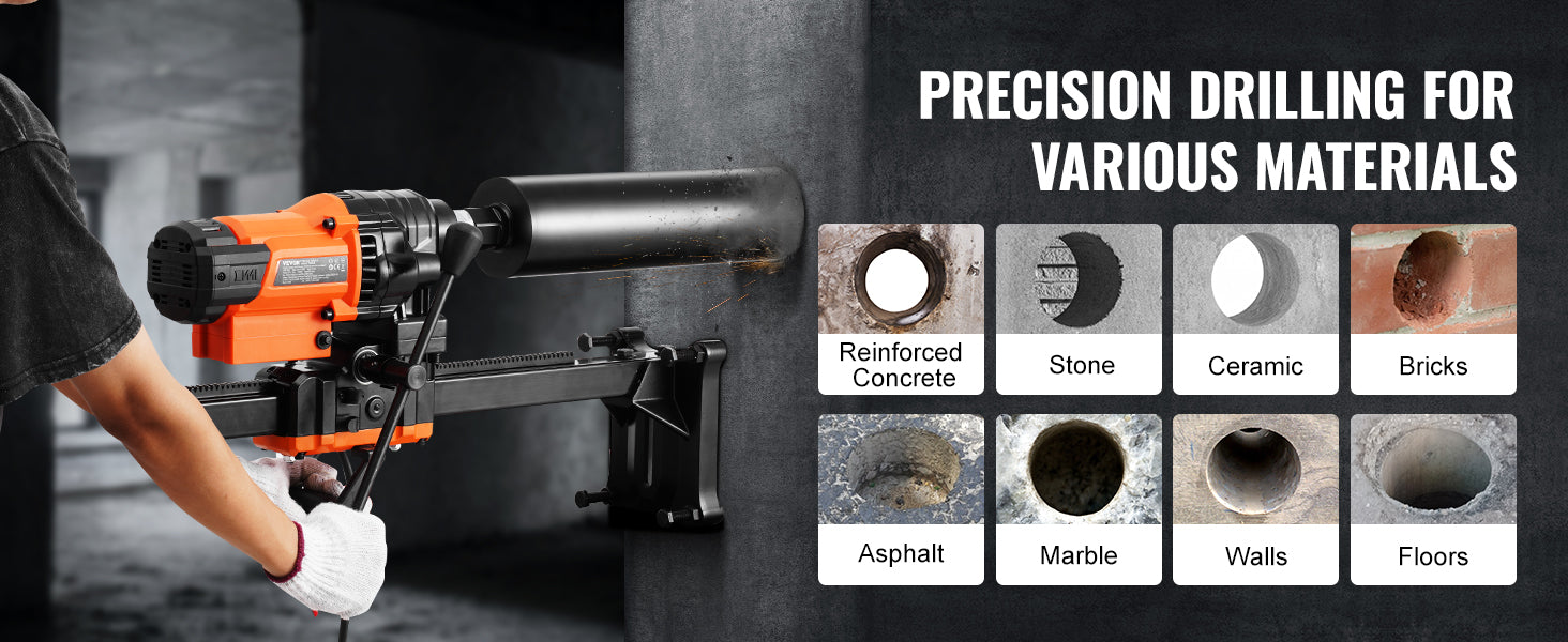 3000W Concrete Core Drill Rig Wet & Dry Diamond Drilling Machine