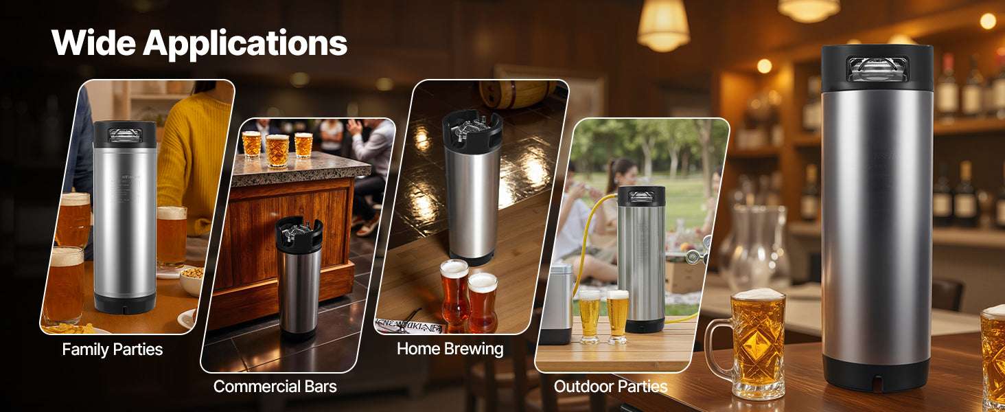 Corny Ball Lock Keg 304 Stainless Steel Cold Brew & Beer Keg-5gal 1pcs / United States