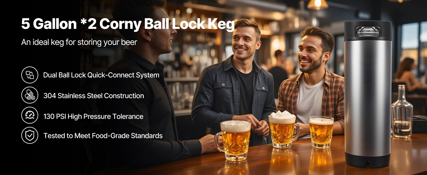 Corny Ball Lock Keg 304 Stainless Steel Cold Brew & Beer Keg