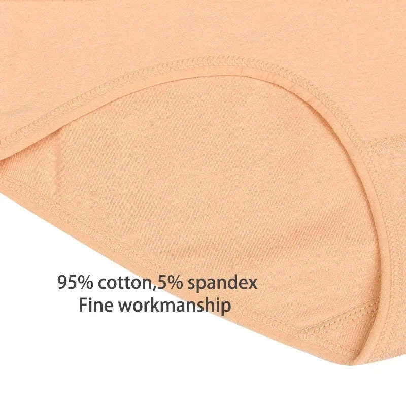 Cotton Panties 4-Pack High-Waist Body Shaper-B GRAY SKIN PINK / 3XL / 4pcs