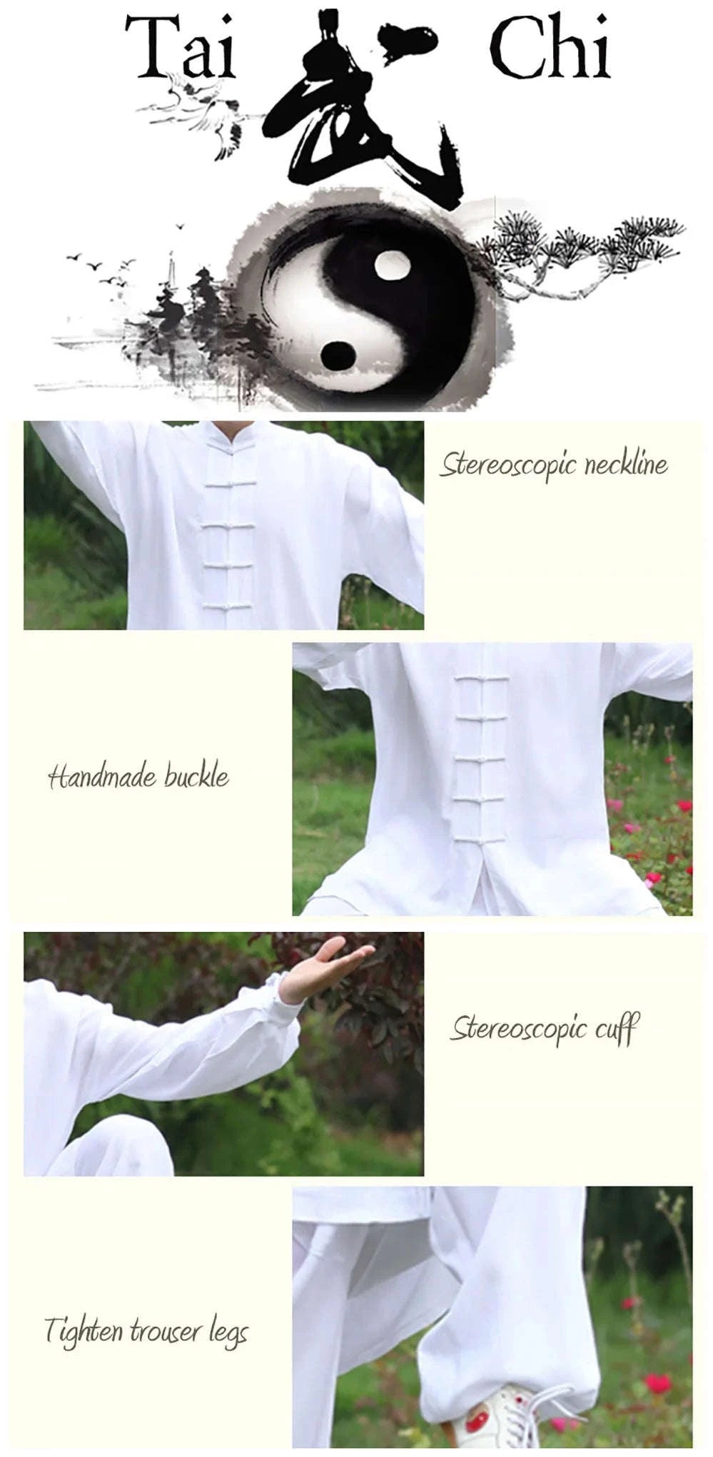 Cotton Tai Chi and Kung Fu Uniform for Kids and Adults-blue / XS(155cm)